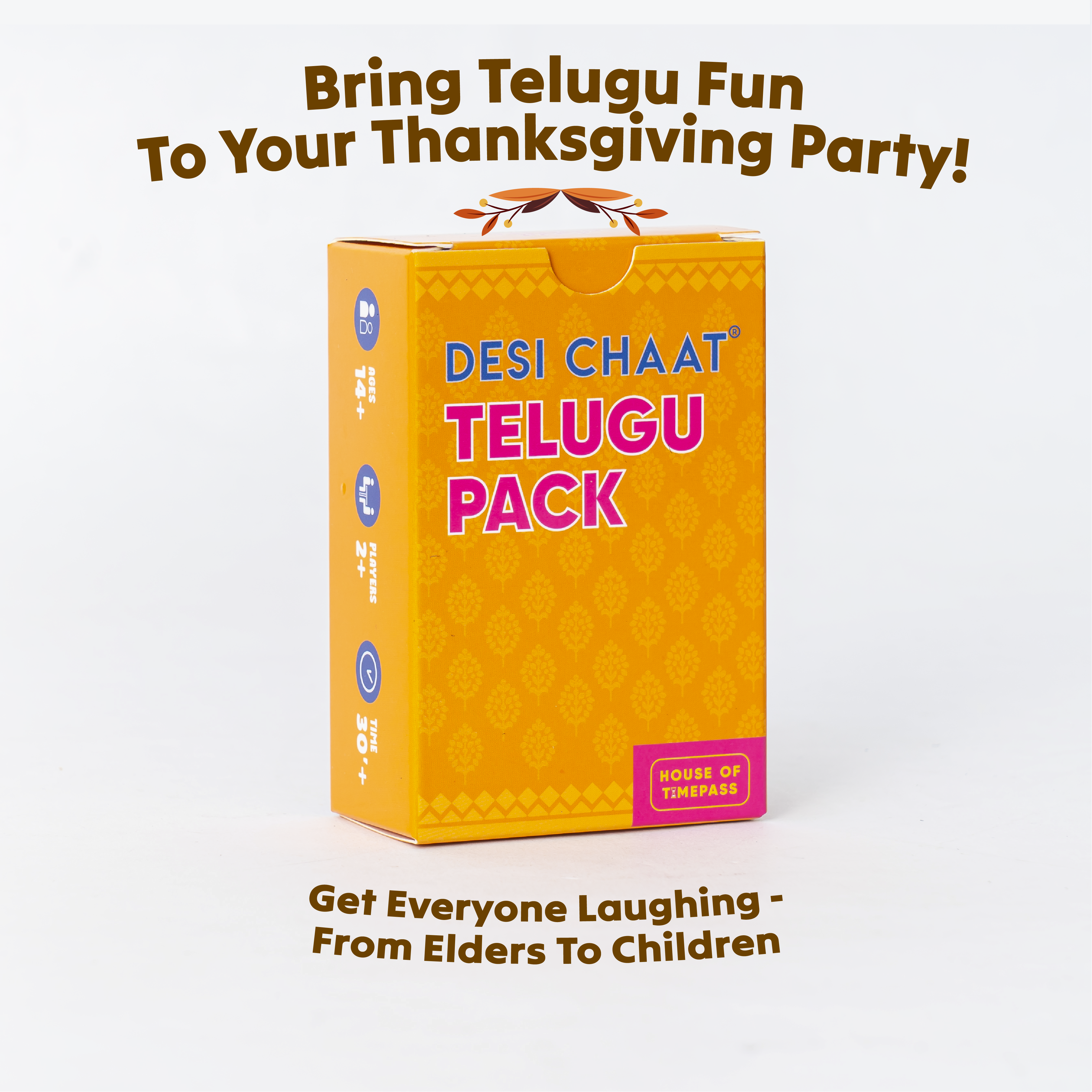 Bring Telugu fun to your Thanksgiving party with the Desi Chaat Telugu Pack
