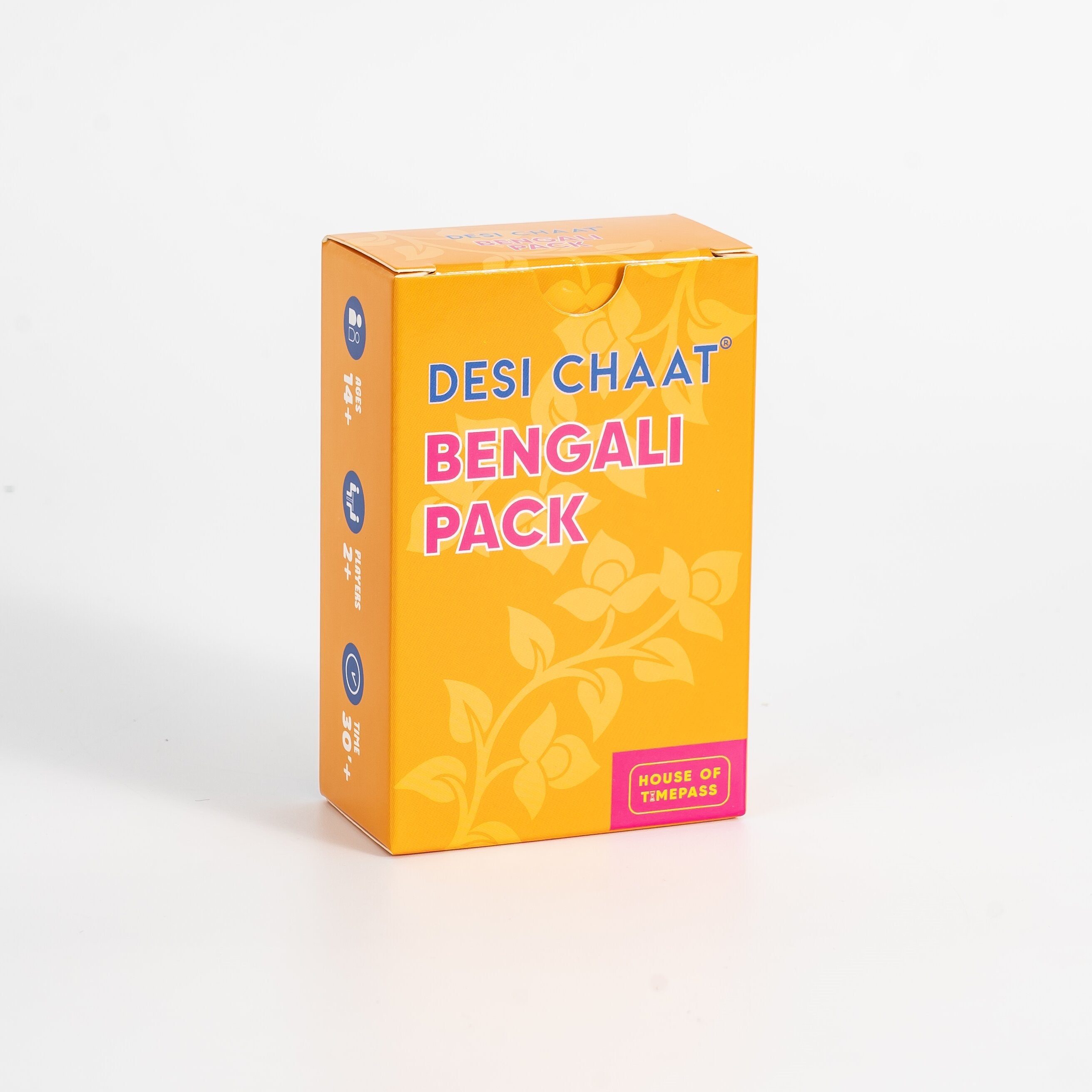 Desi Chaat Bengali Pack tuck box standing upright on a white background