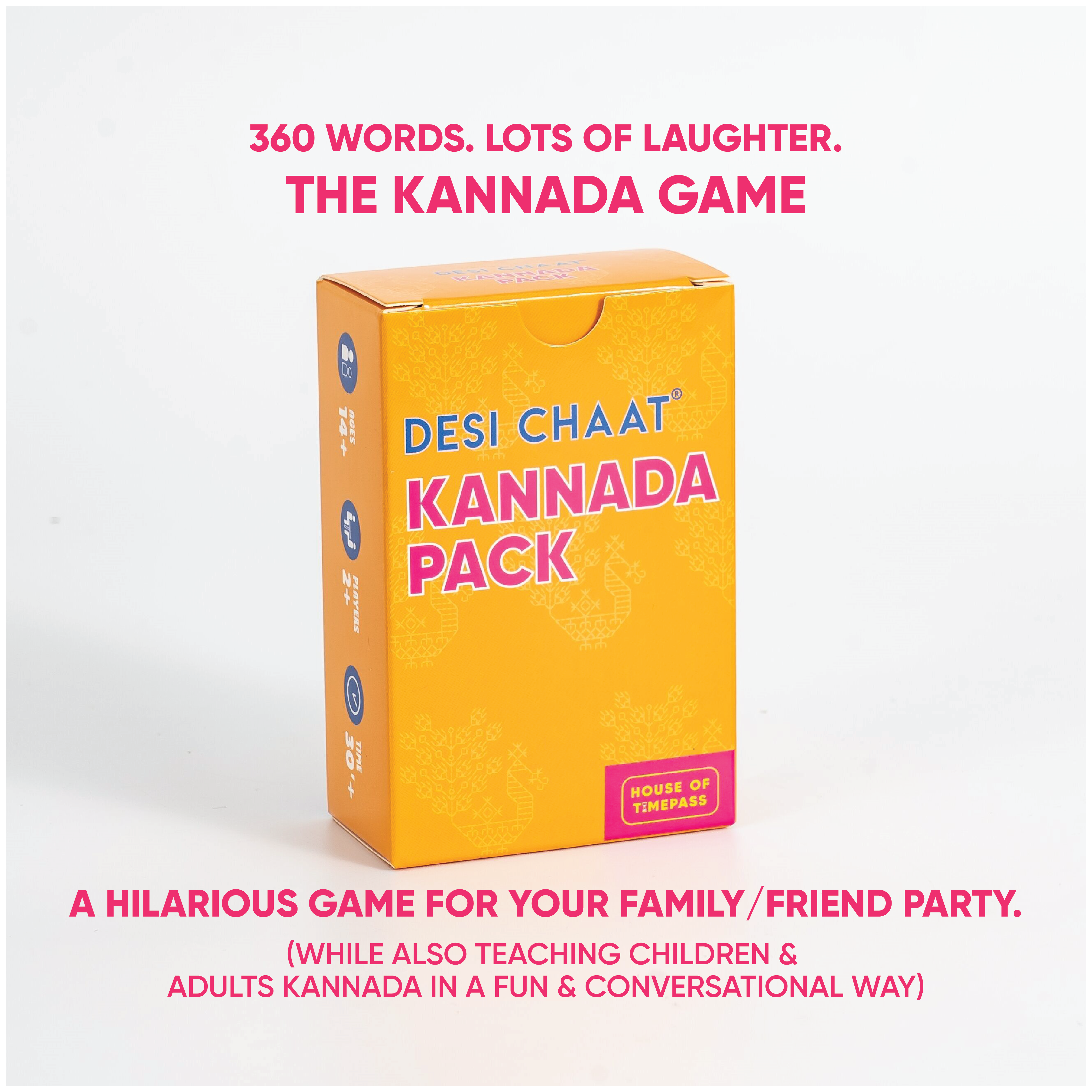 Desi Chaat Kannada Pack: 360 words of Kannada food and culture for a family or friends party