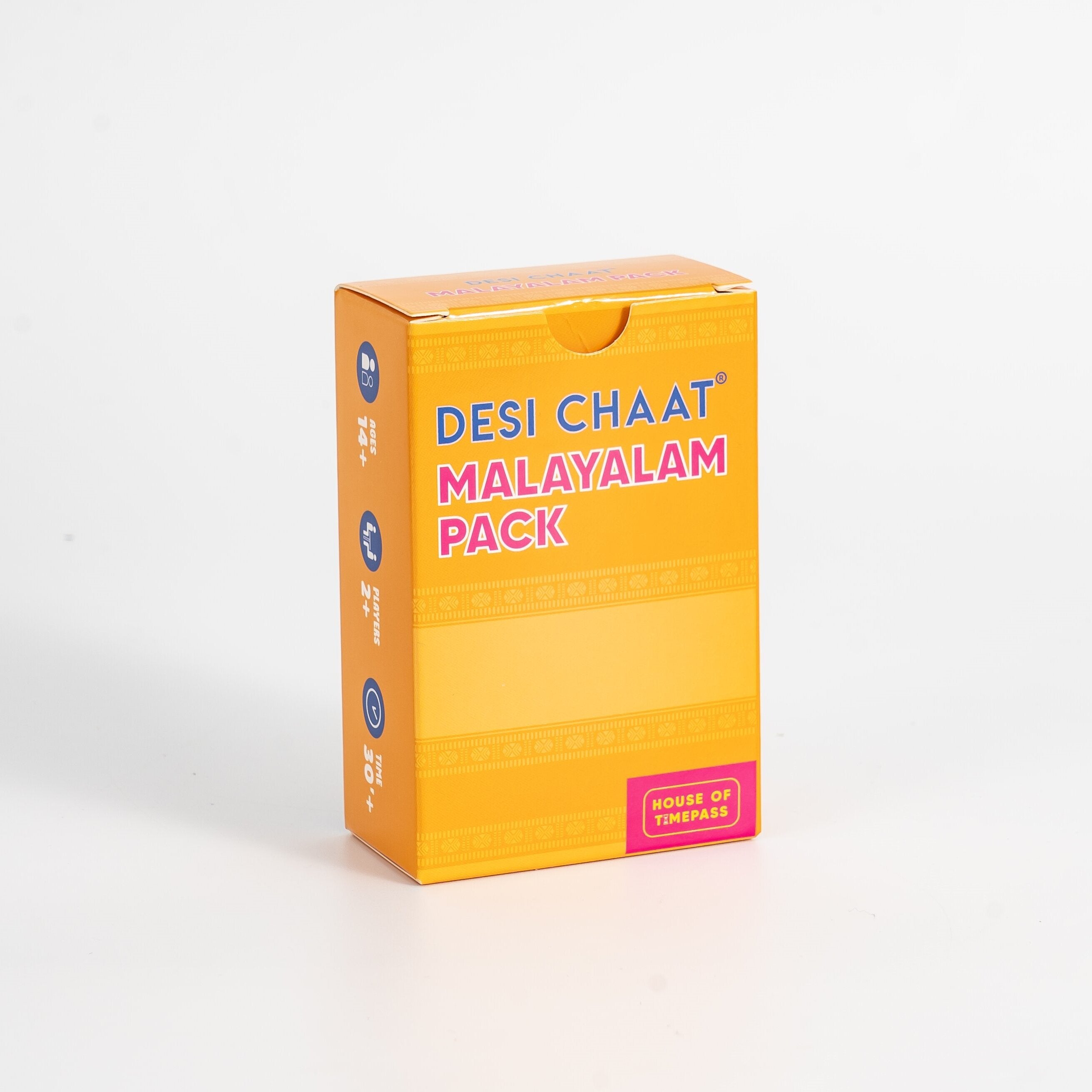 Desi Chaat Malayalam Pack tuck box standing upright on a white background