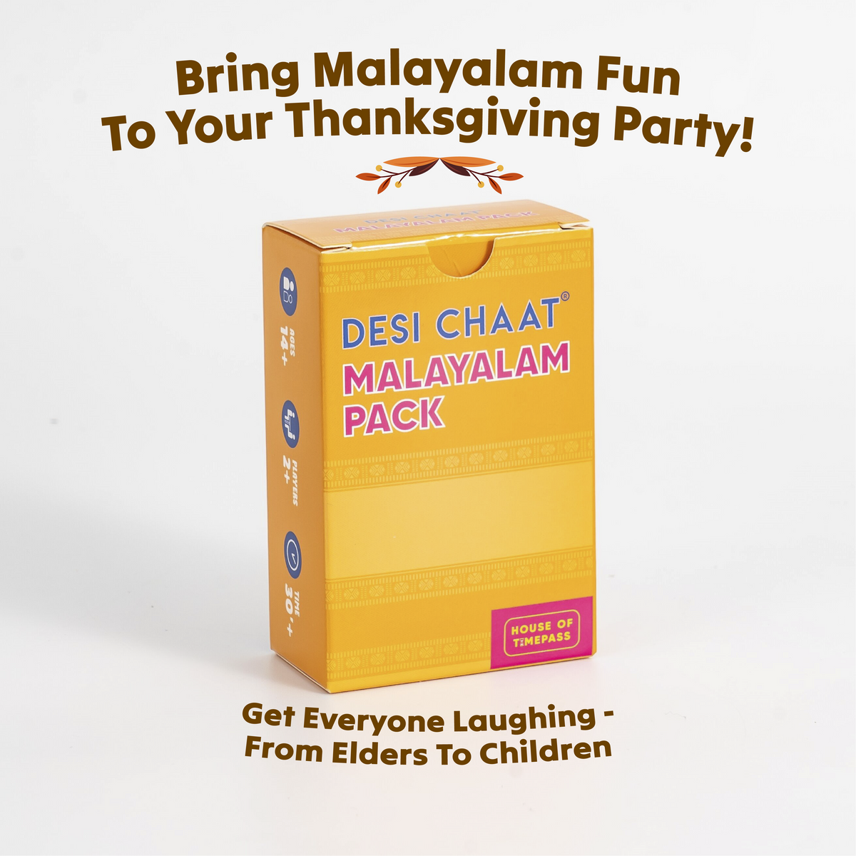Bring Malayalam fun to your Thanksgiving party with the Desi Chaat Malayalam Pack