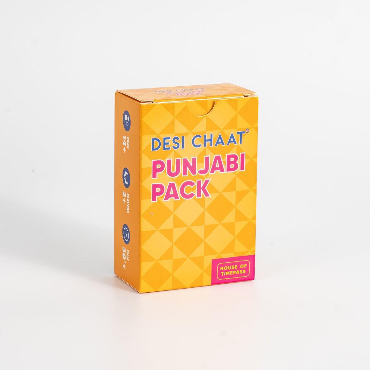 Desi Chaat Punjabi Pack tuck box standing upright on a white background