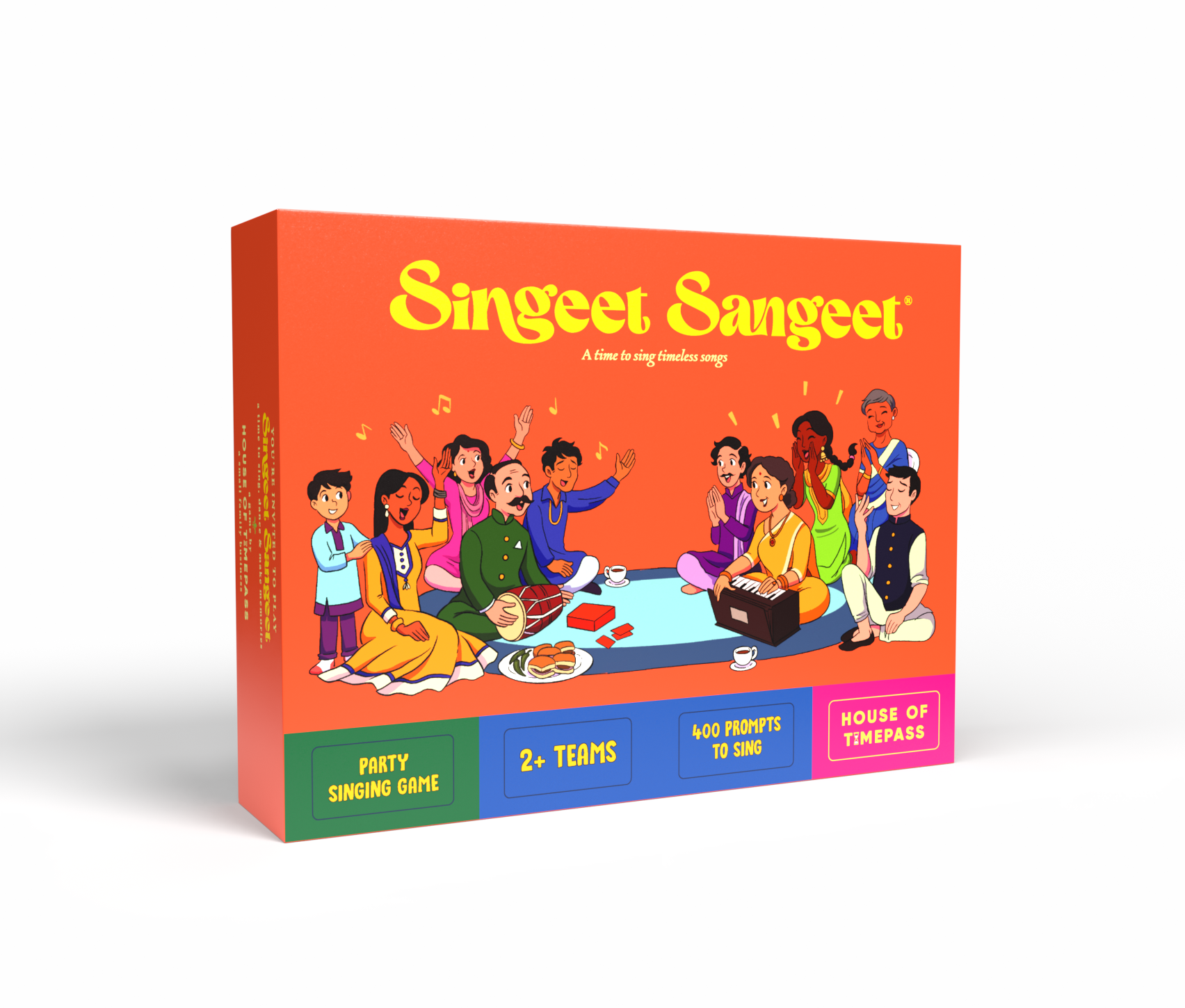 Singeet Sangeet game box with illustrated singers and musicians on the cover